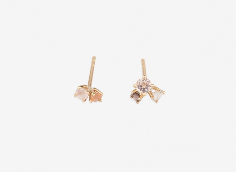 Wild Bloom Opal and Quartz Earrings, 9ct Gold